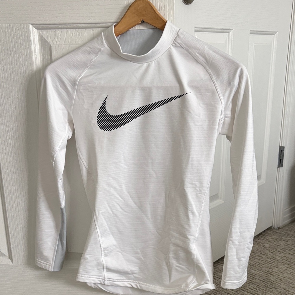 Nike White Performance Long Sleeve Top